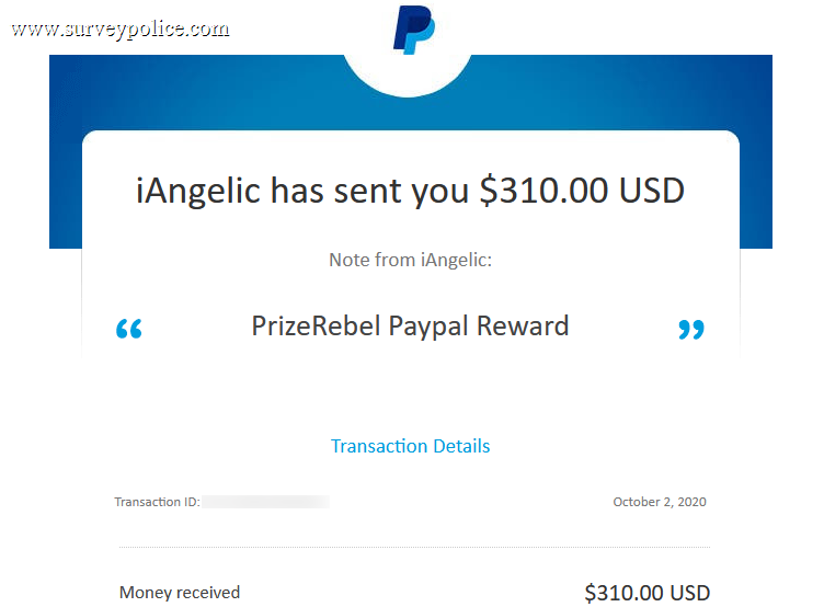 PrizeRebel PayPal