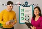 Man and woman in front of clipboard illustrating survey strategies